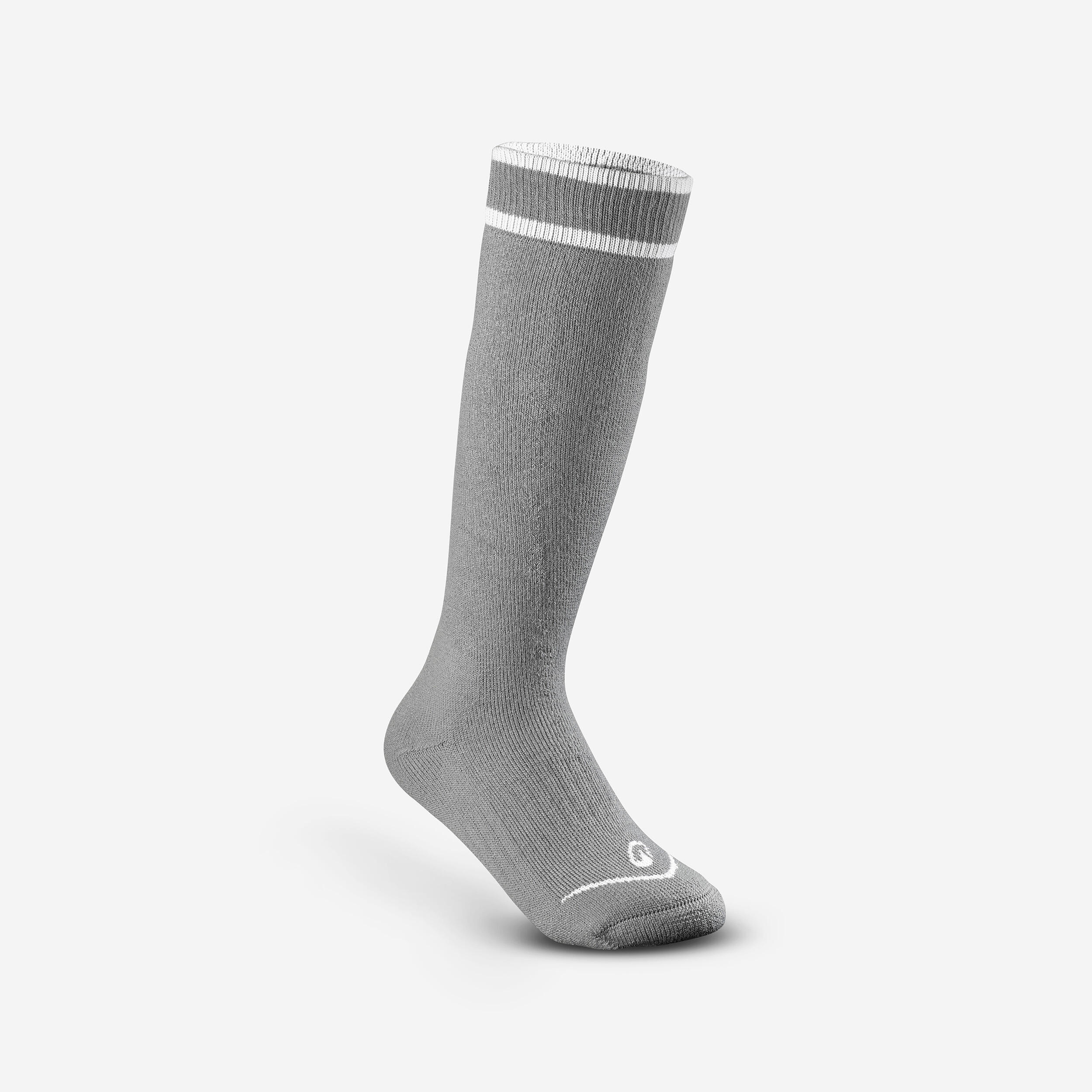 Kids’ warm ski socks 100 - Grey