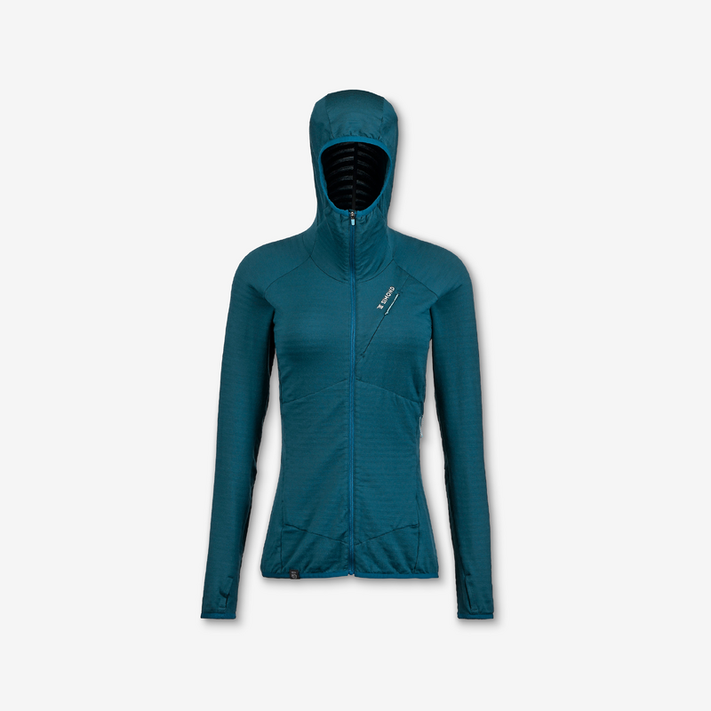 Sweat Cyclisme Femme Rapha Mérinos Taille L - Bleu, Manches Longues Avec Poches