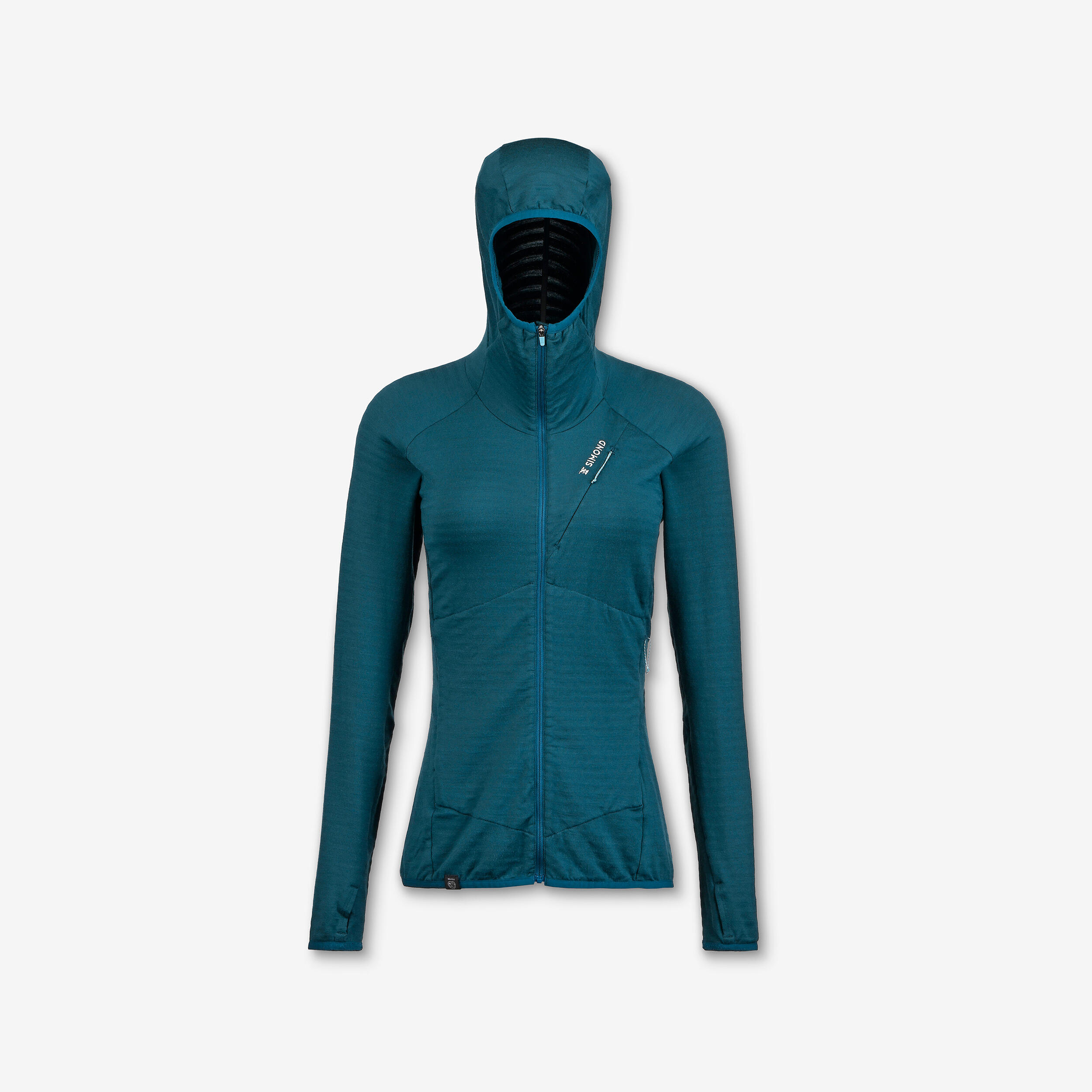 Technische merino trui met capuchon voor dames Alpinism groen 9/9