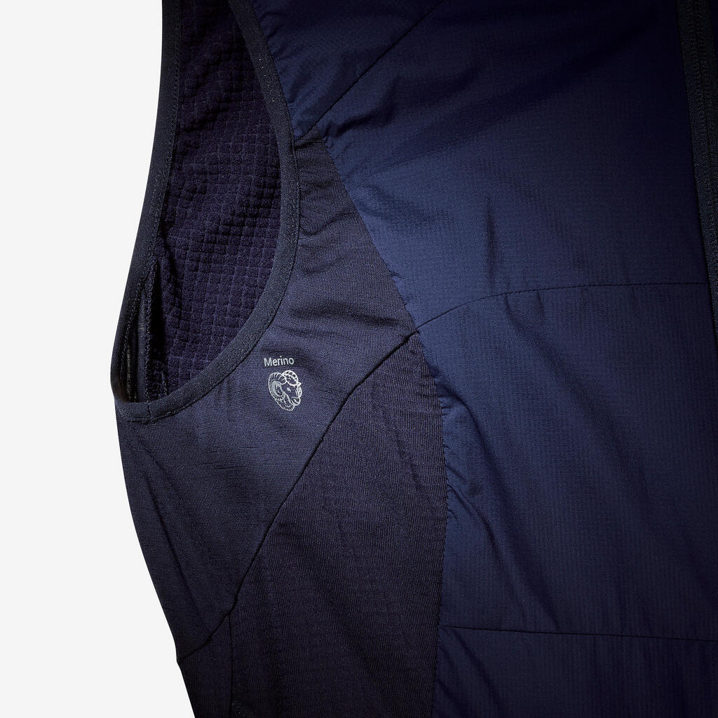 Women's mountain trekking windproof gilet - TREK 500 - Dark Blue