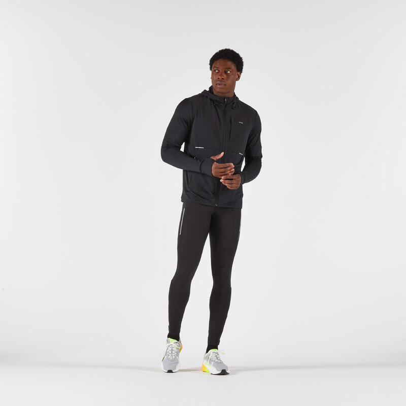 Erkek Koşu Yağmurluğu - Siyah - KIPRUN Run 100 Warm