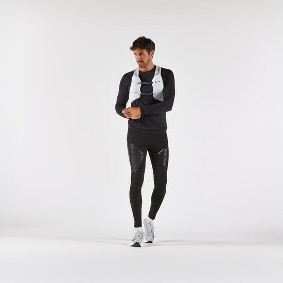 Collant de running maintien musculaire Homme, KIPRUN Run compress 900 RHEON noir