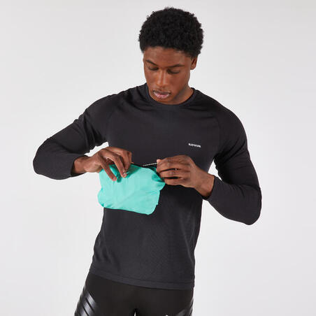 Куртка чоловіча RUN 900 для бігу водонепроникна зелена