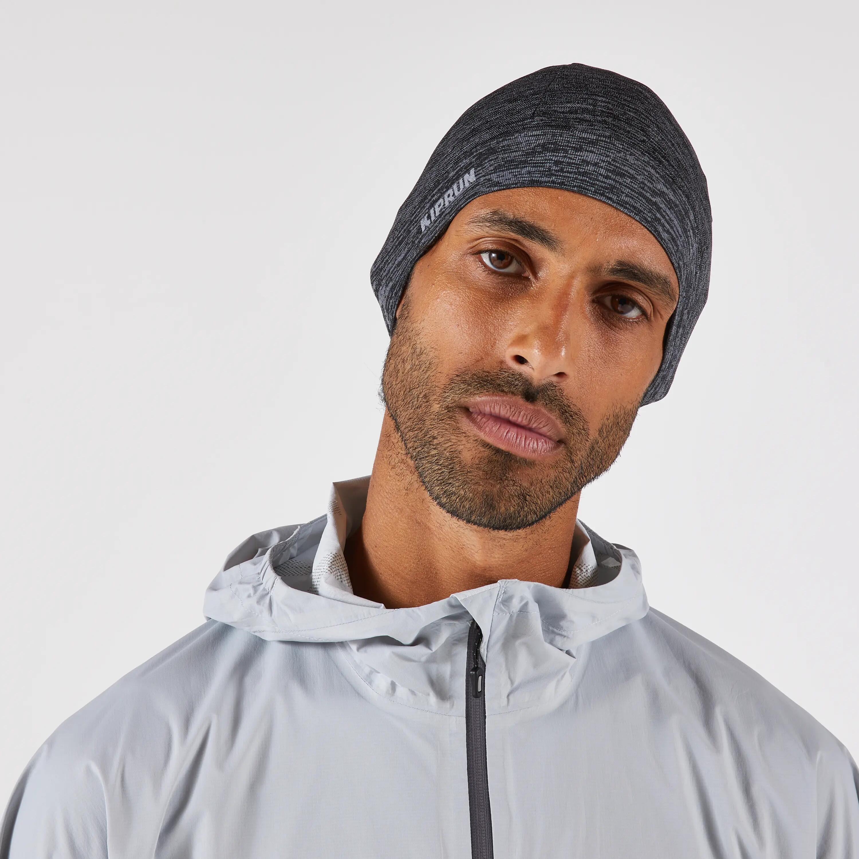 Kiprun Adult Seamless Running Hat - Mottled Grey 7/8