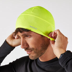 Gorro running cálido adulto - Kiprun Warm+ V2 amarillo fluo