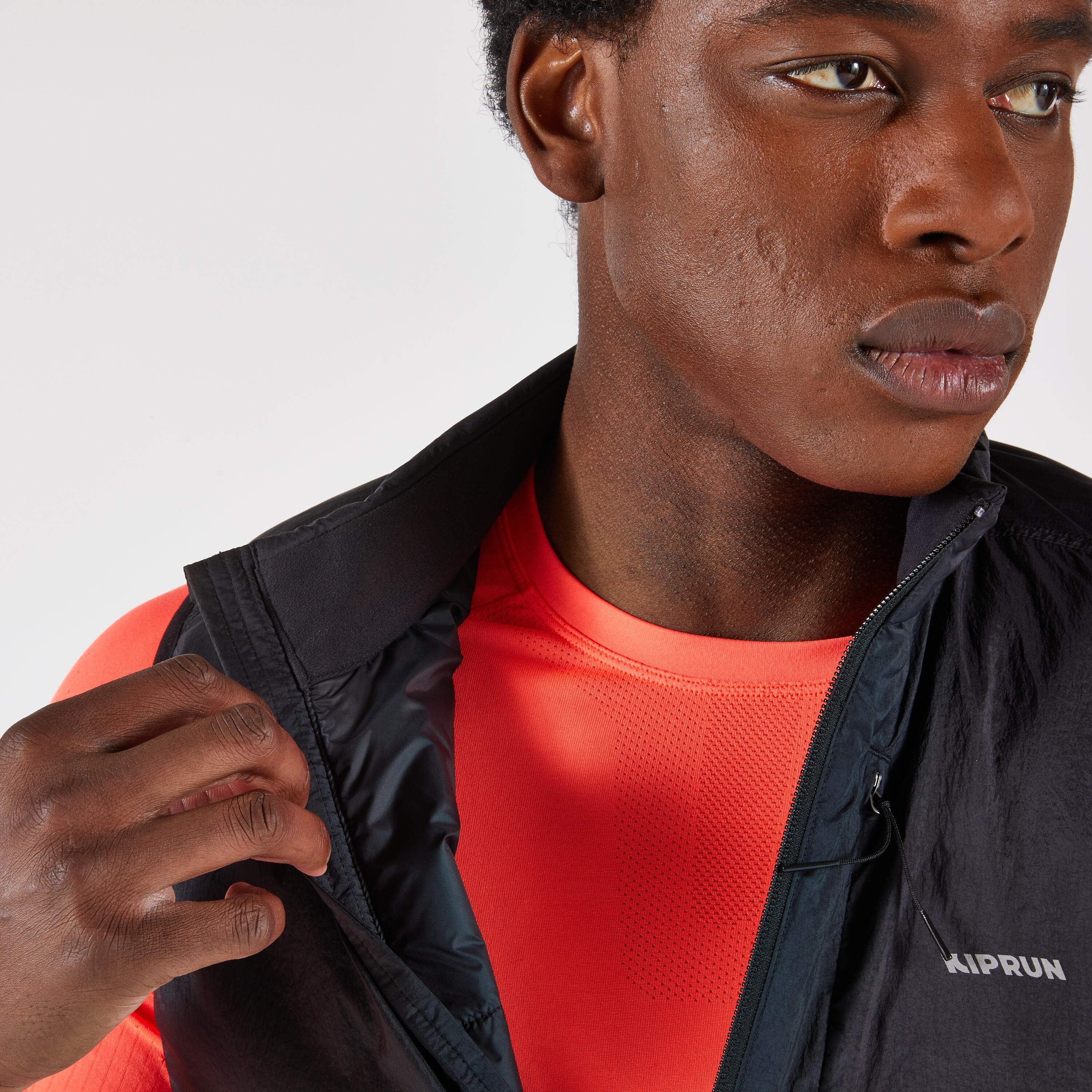 Veste sans manches de course chaude homme, Run 500 7/8