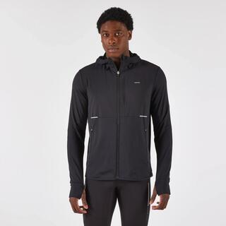 Men's Warm Running Jacket, Kiprun Run 100 - Black
