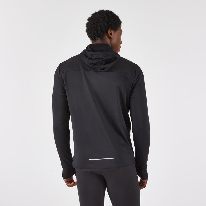 Erkek Koşu Yağmurluğu - Siyah - KIPRUN Run 100 Warm
