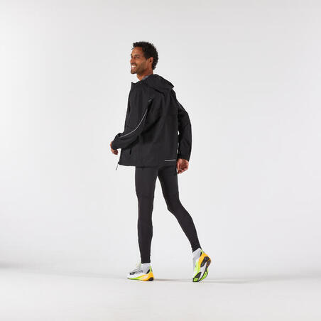 Куртка чоловіча RUN 500 для бігу водонепроникна чорна