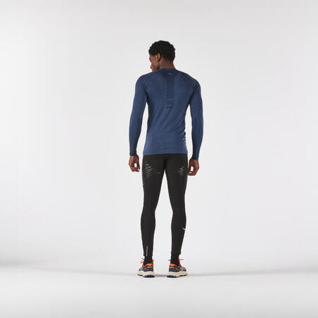 Футболка з довгими рукавами чоловіча RUN 900 для бігу з мериносової вовни синя