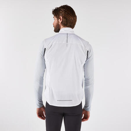 Жилет чоловічий RUN 500 для бігу вітрозахисний білий