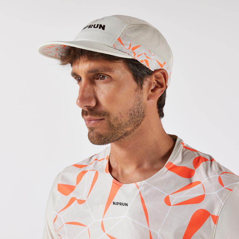 Casquette running Homme Femme - KIPRUN 5 panneaux Replika OBVIOUS Beige