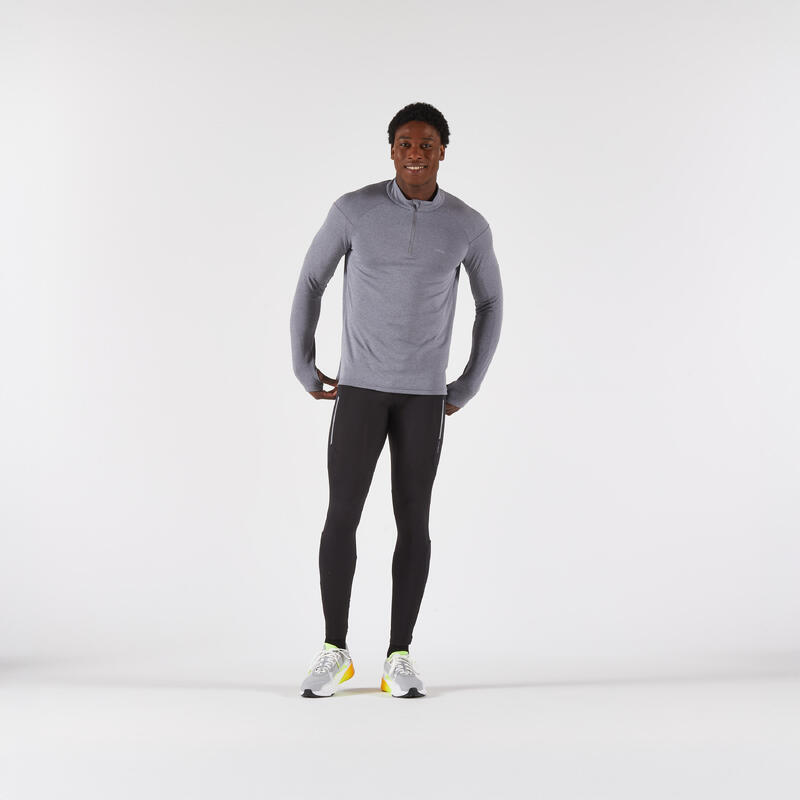 Erkek Uzun Kollu Koşu Tişörtü - Gri - Kiprun Run 100