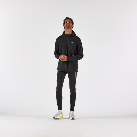 Куртка чоловіча RUN 500 для бігу водонепроникна чорна