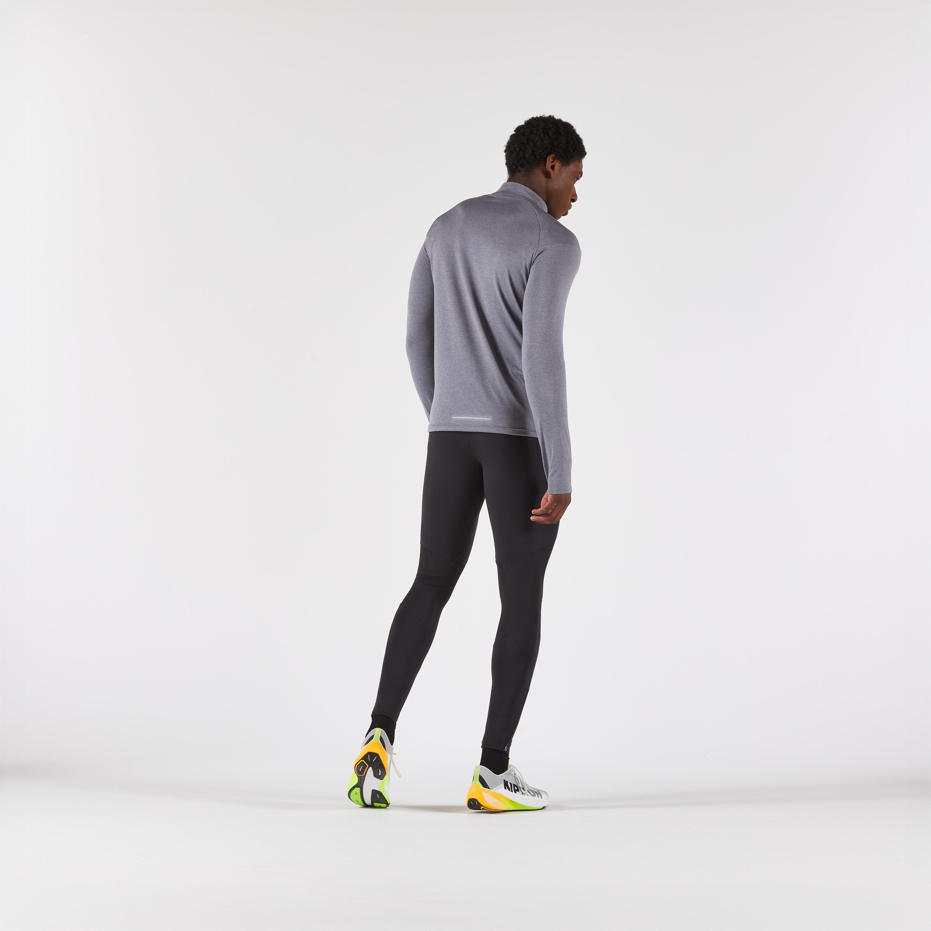 Chandail de course à manches longues et demi-zip respirant homme, Run 100 - KIPRUN