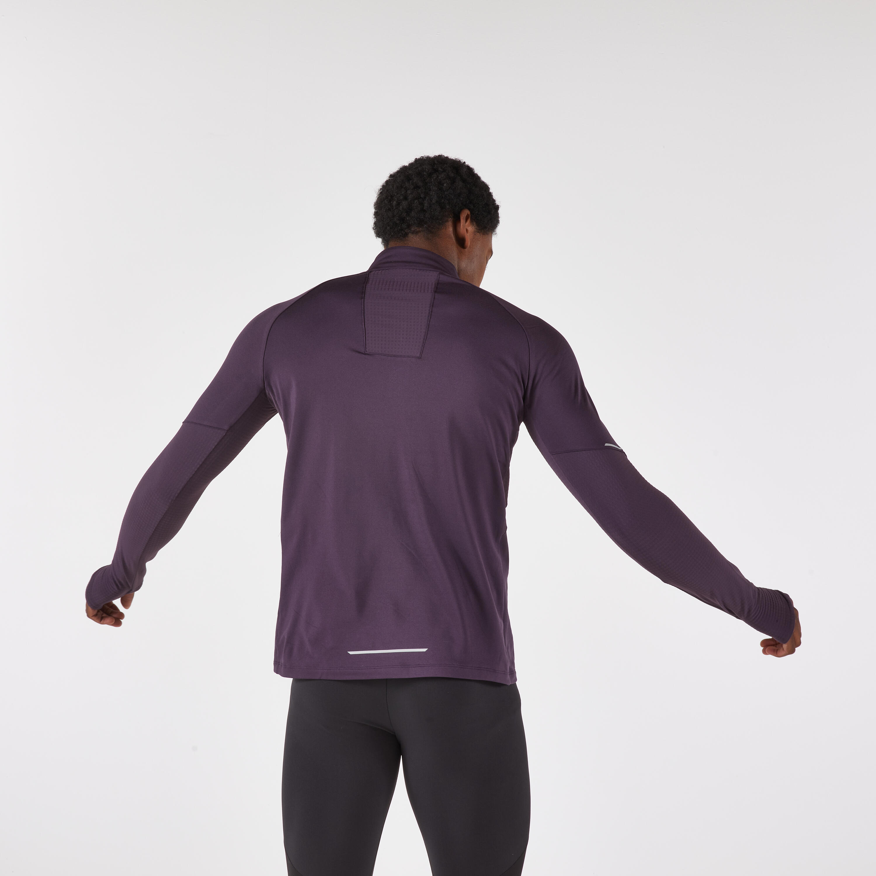 Maglia manica lunga running uomo RUN 500 WARM bordeaux 4/11