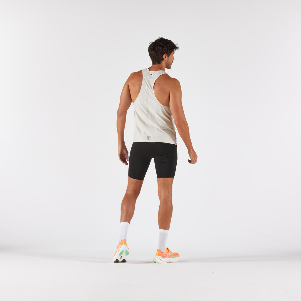 Men's Running Premium Tank Top Kiprun 900 Replika OBVIOUS Beige