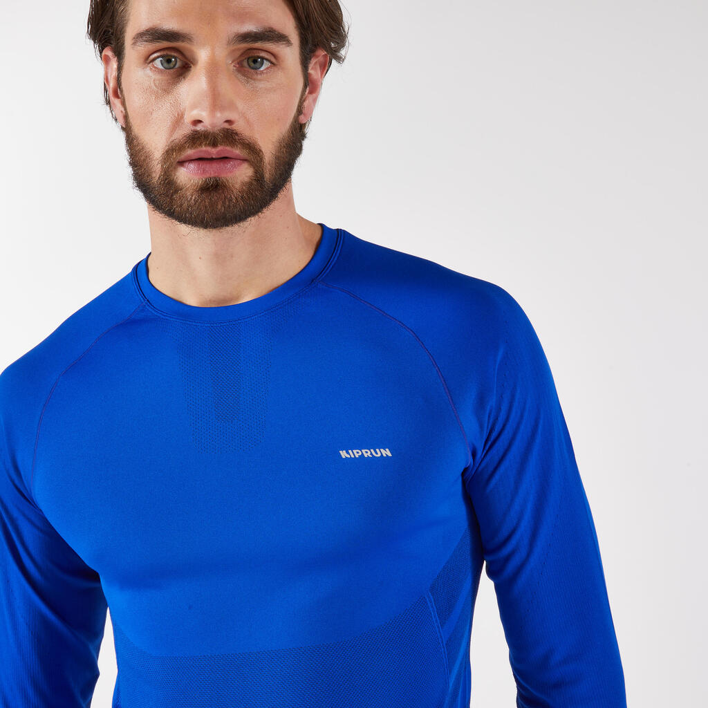 KIPRUN Run 500 moška tekaška majica z dolgimi rokavi - modra/indigo