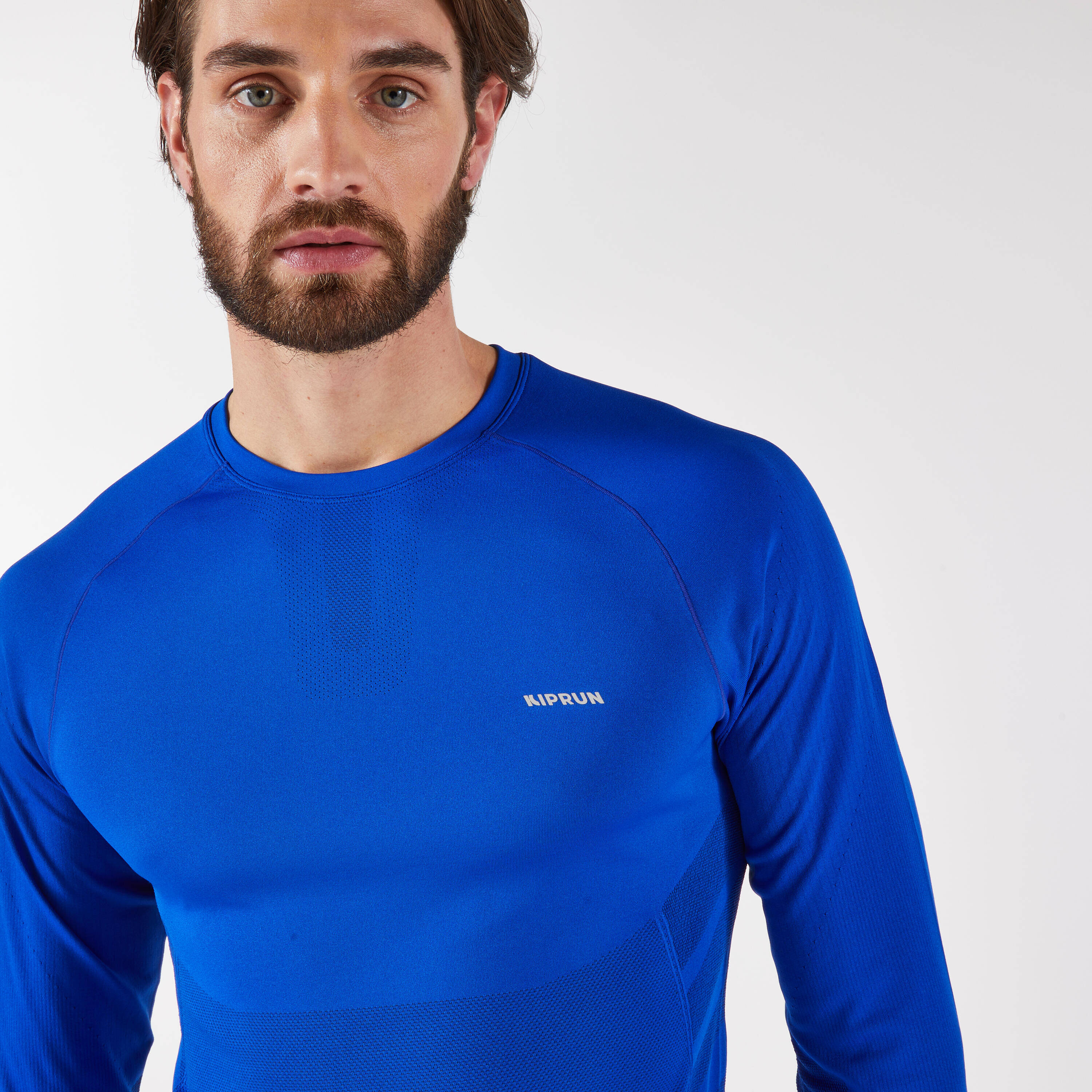 KIPRUN Run 500 Men's Long-Sleeved Running T-Shirt - Blue/Indigo -  1