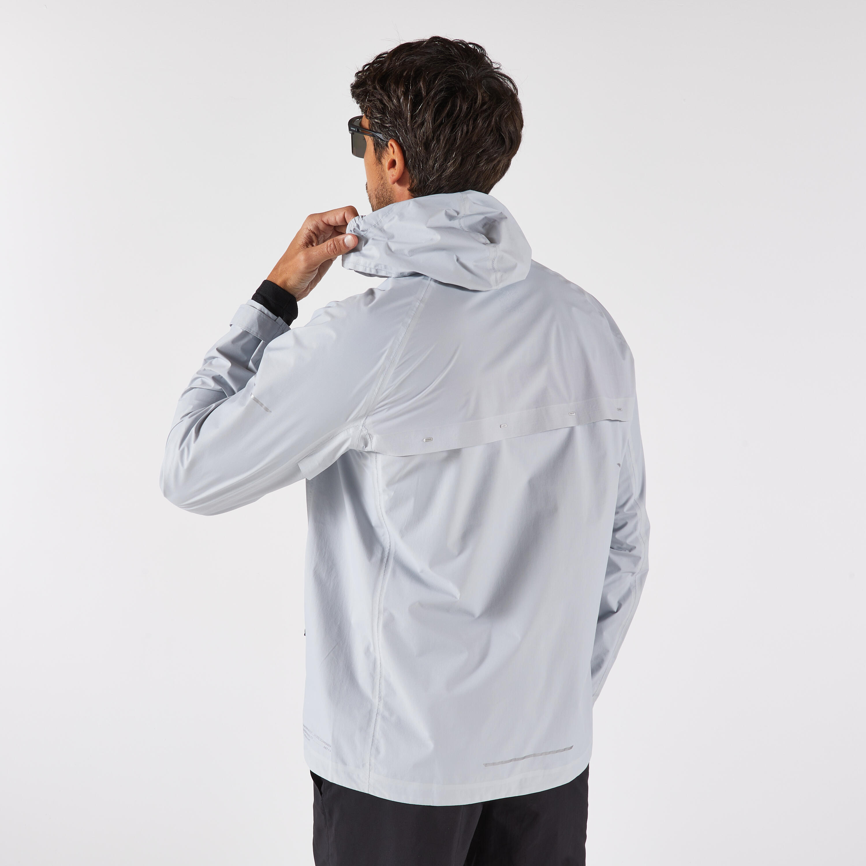 Laufjacke Herren wasserdicht atmungsaktiv - Run 900 hellgrau 5/10