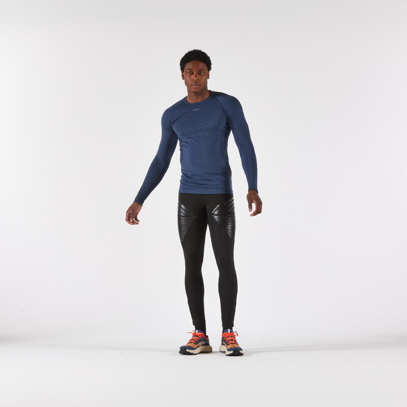 Erkek Uzun Kollu Koşu Tişörtü - Mavi - Kiprun Run 900