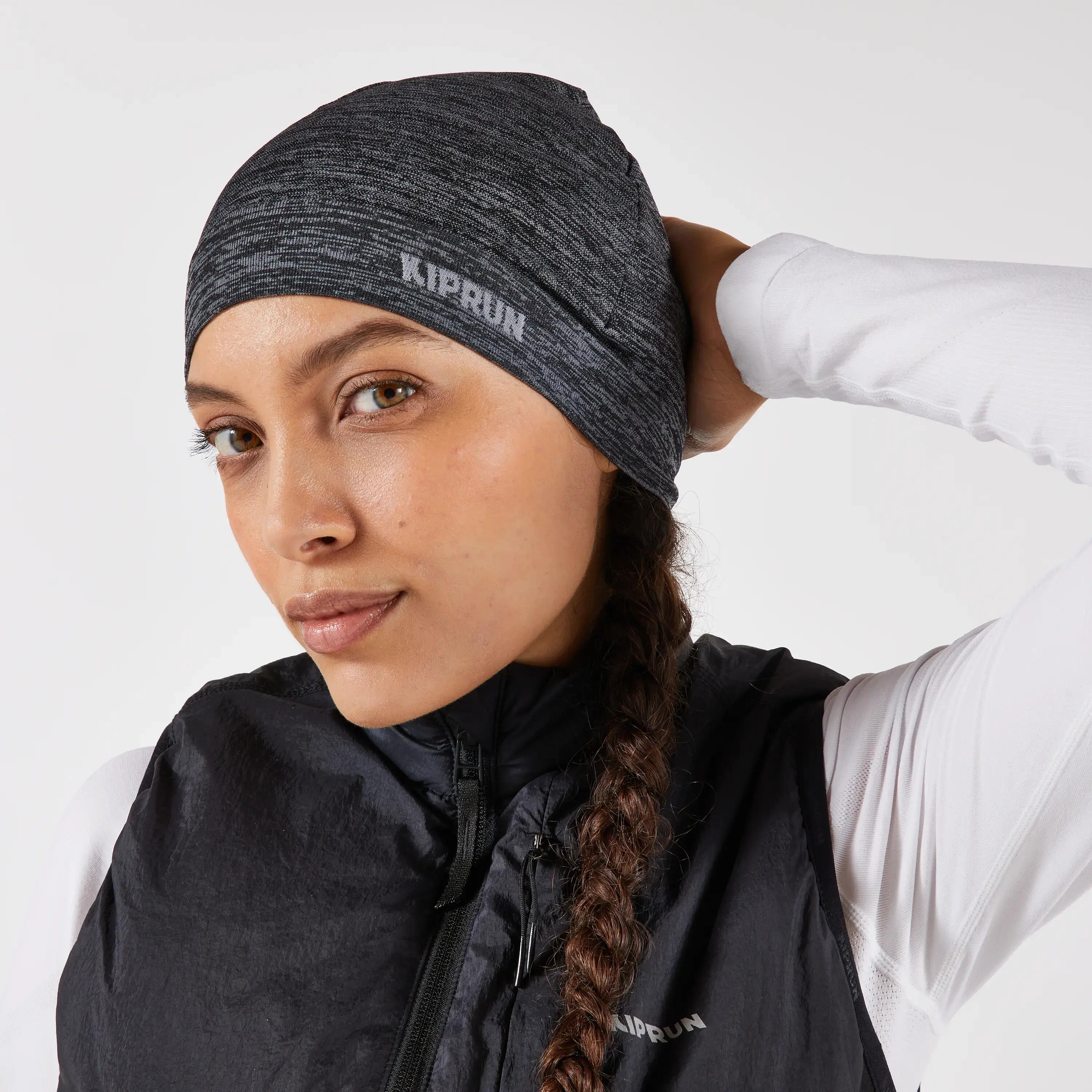 Kiprun Adult Seamless Running Hat - Mottled Grey -  1