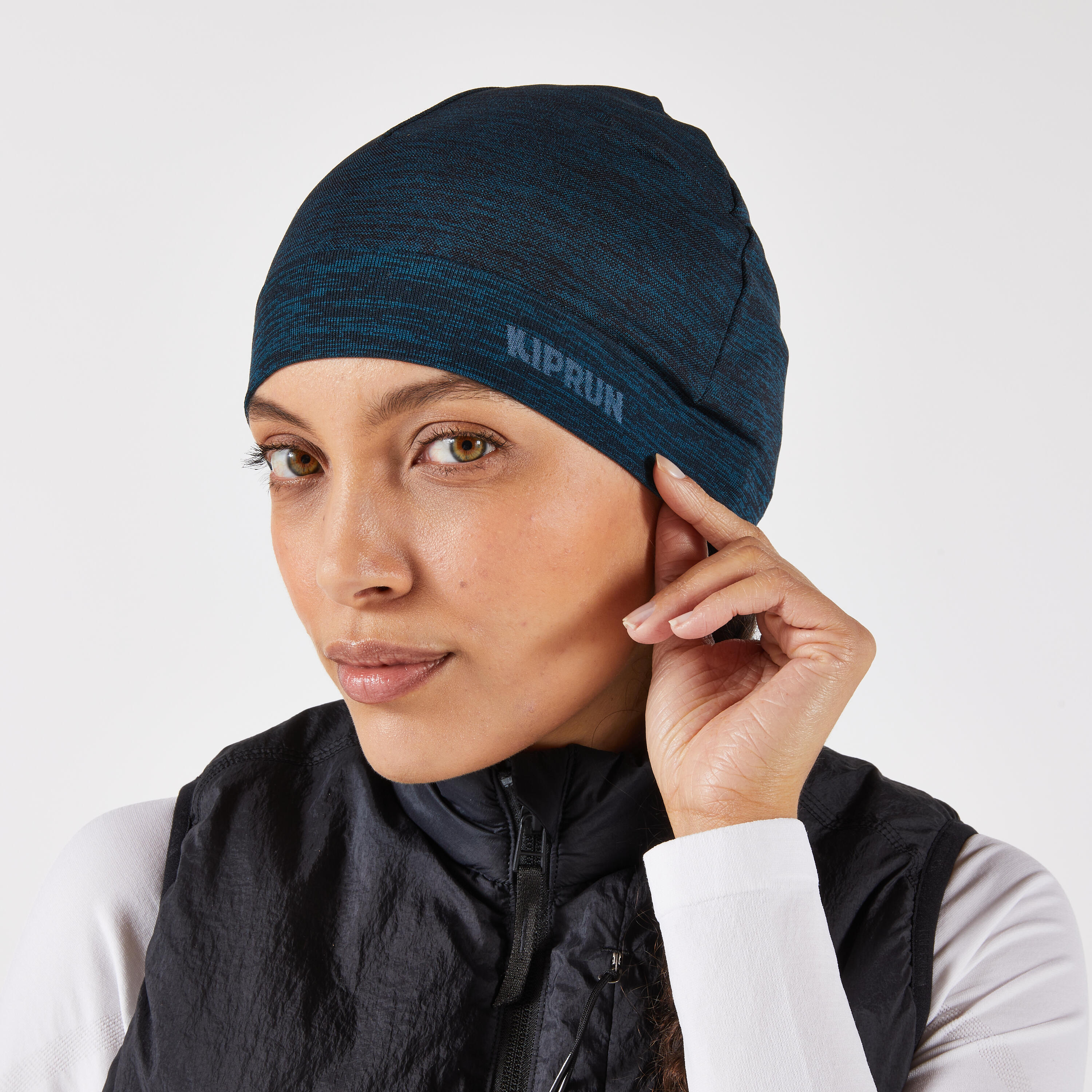 Kiprun Adult Seamless Running Hat - Petrol Blue