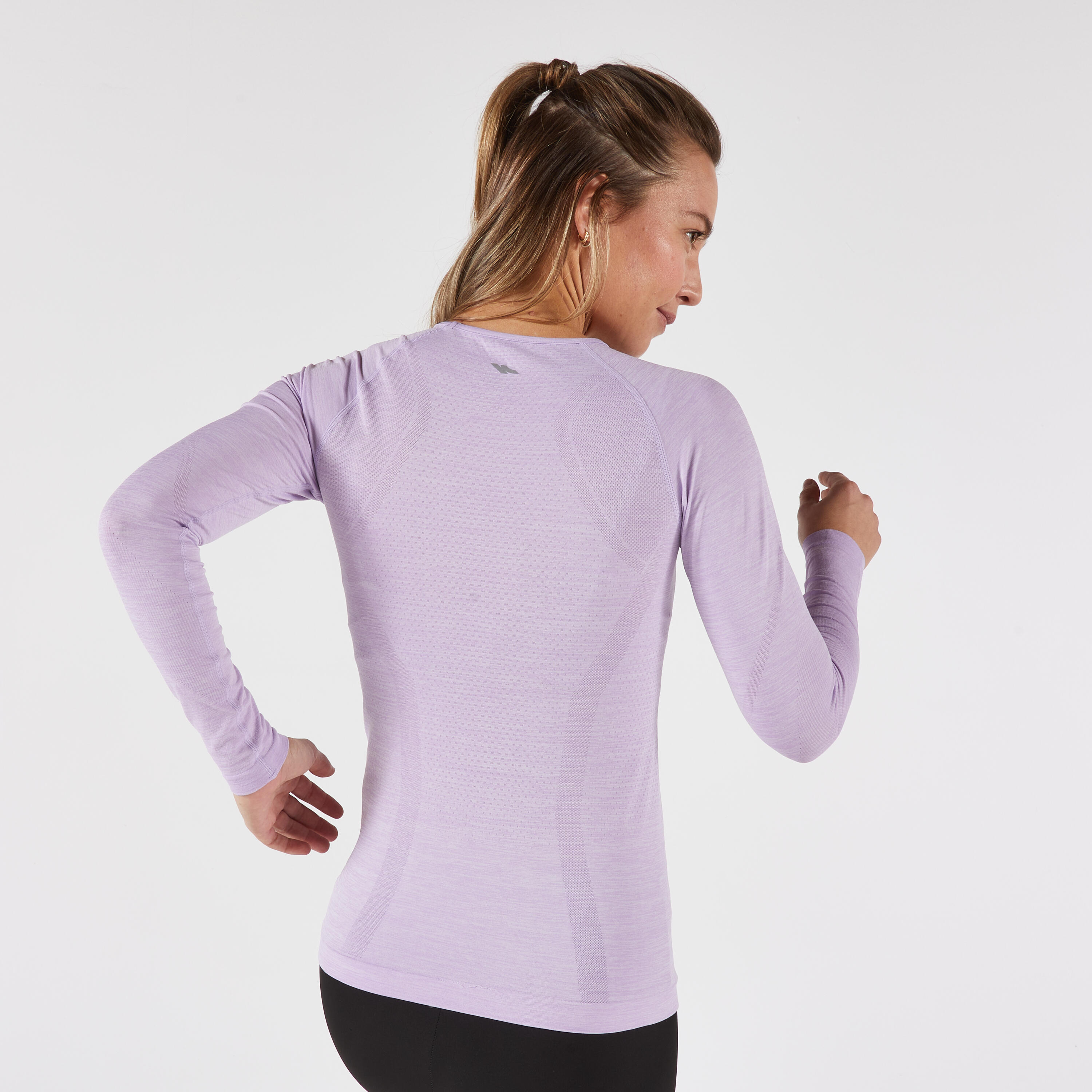KIPRUN Run 500 Women's Long-Sleeved Seamless Running T-Shirt - Lilac