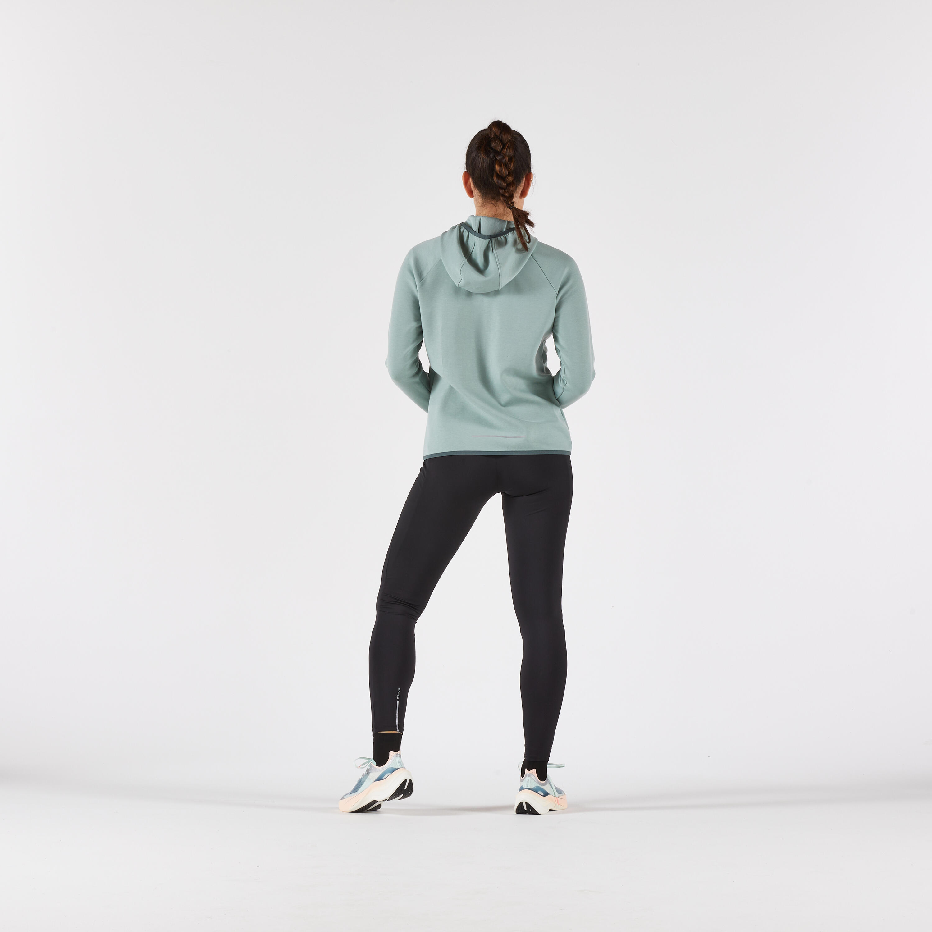 Veste chaude de running Femme, KIPRUN Run 500 Warm Vert givré 9/9