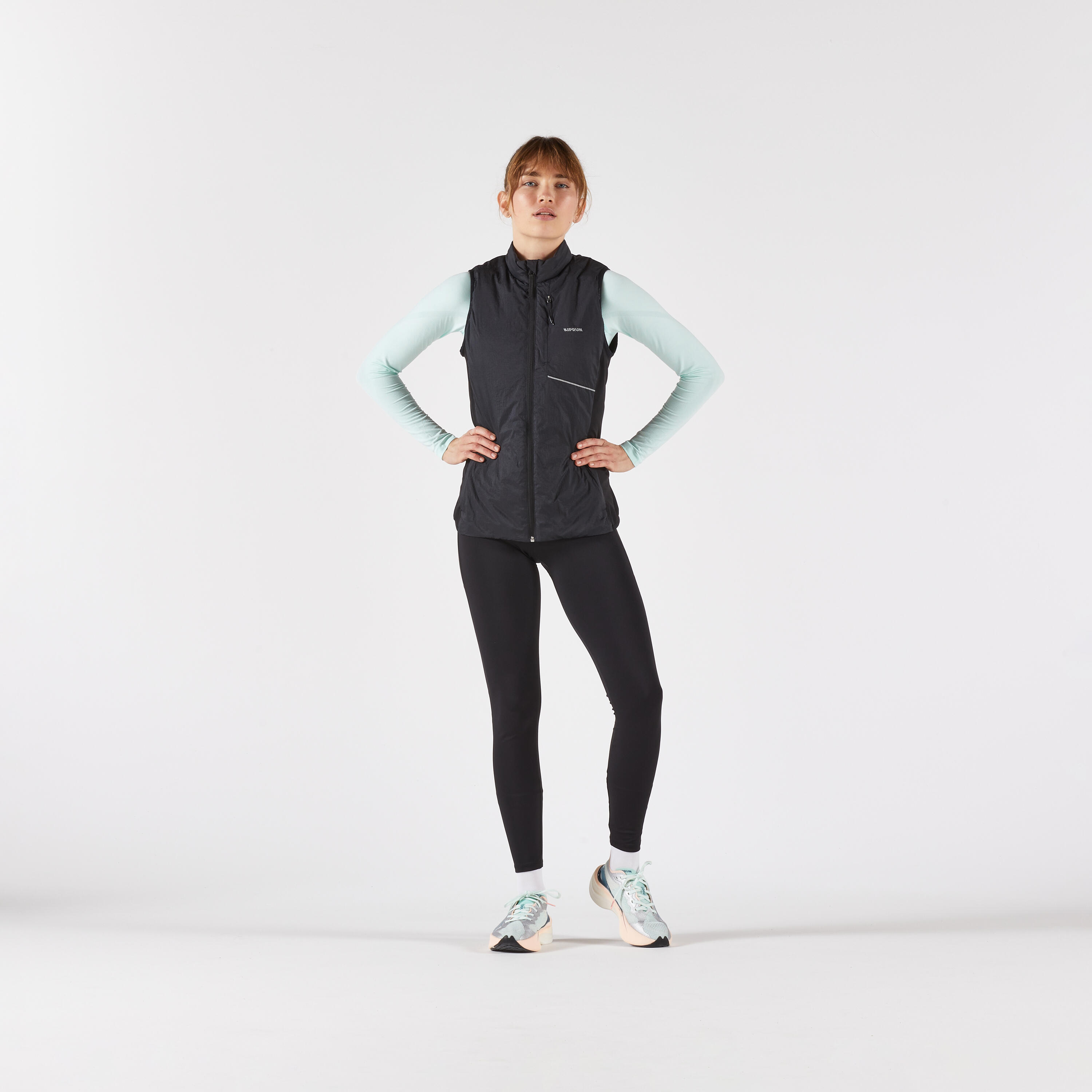 Veste sans manches de course chaude femme, Run 500 2/12