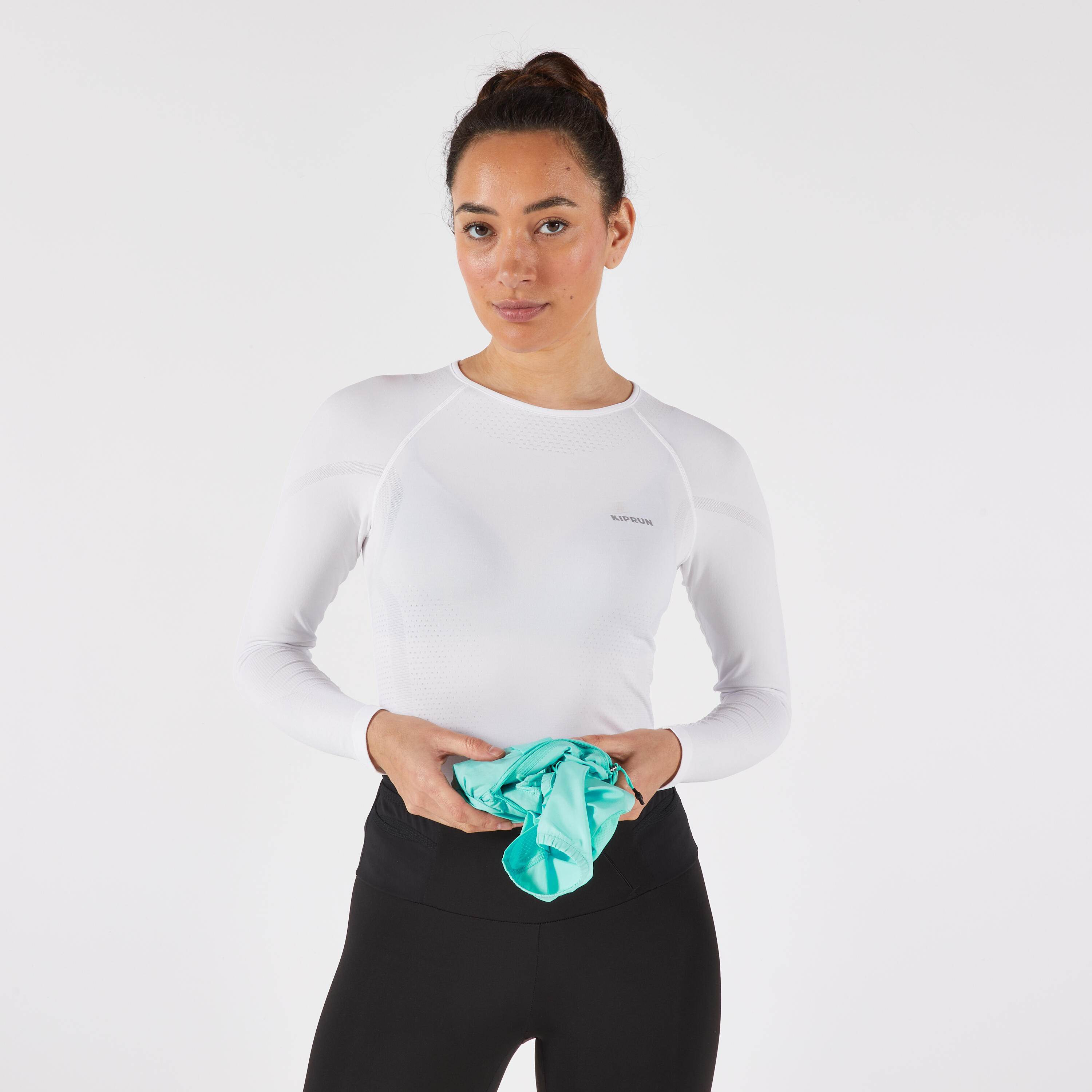 Gilet antivento running donna RUN WIND 500 verde 7/10