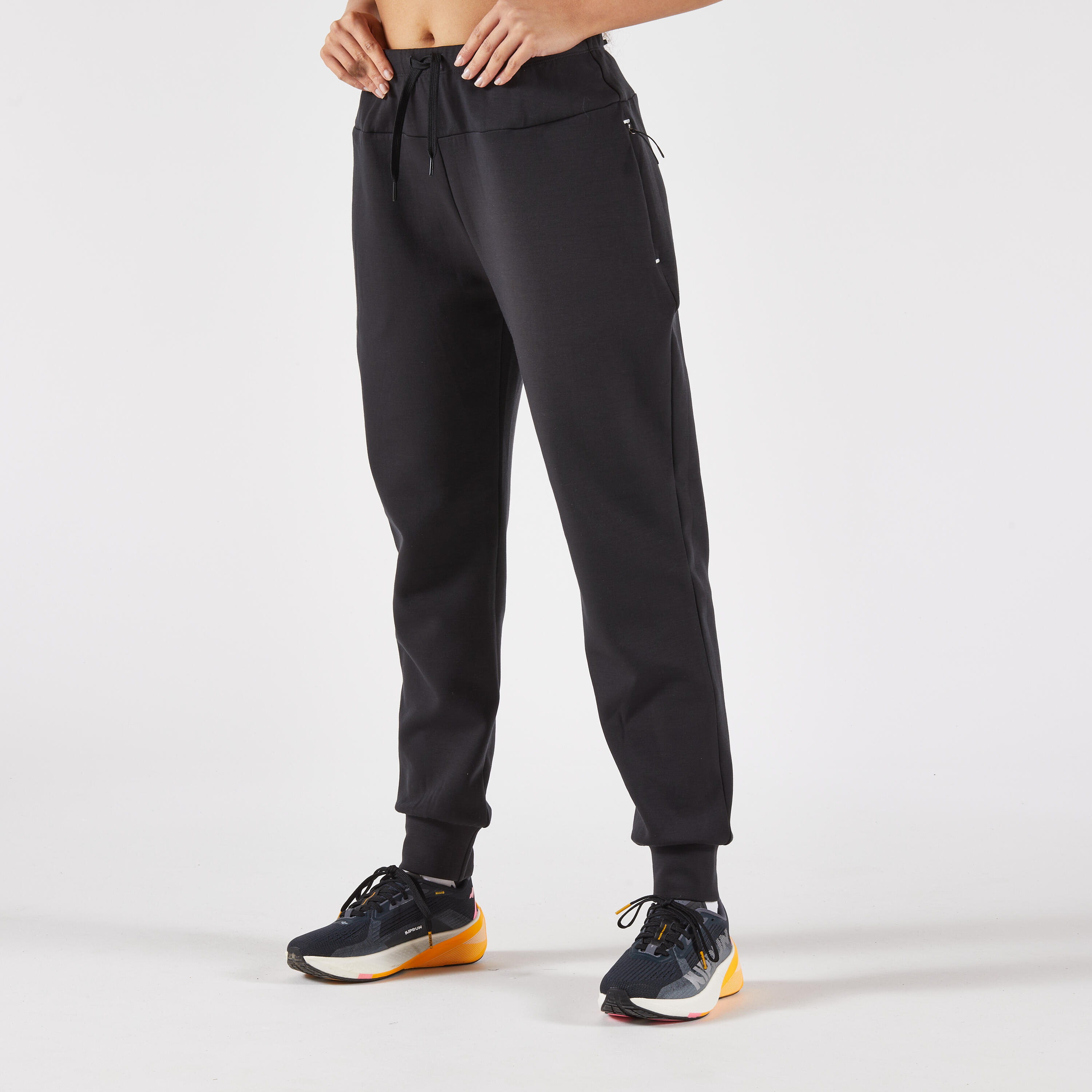Pantaloni running donna RUN WARM 500 neri 5/10