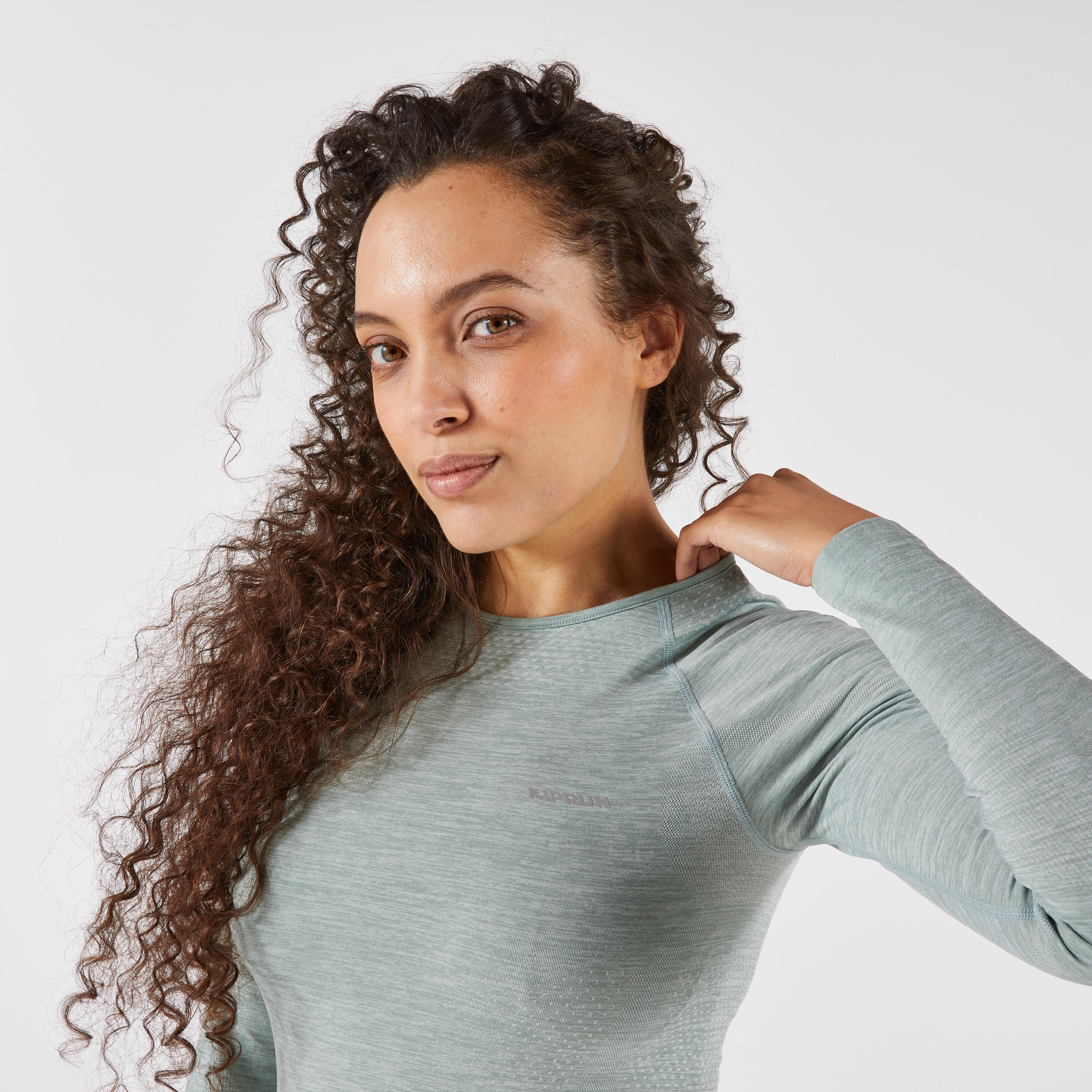 KIPRUN Run 500 Women's Long-Sleeved Running T-Shirt - Khaki