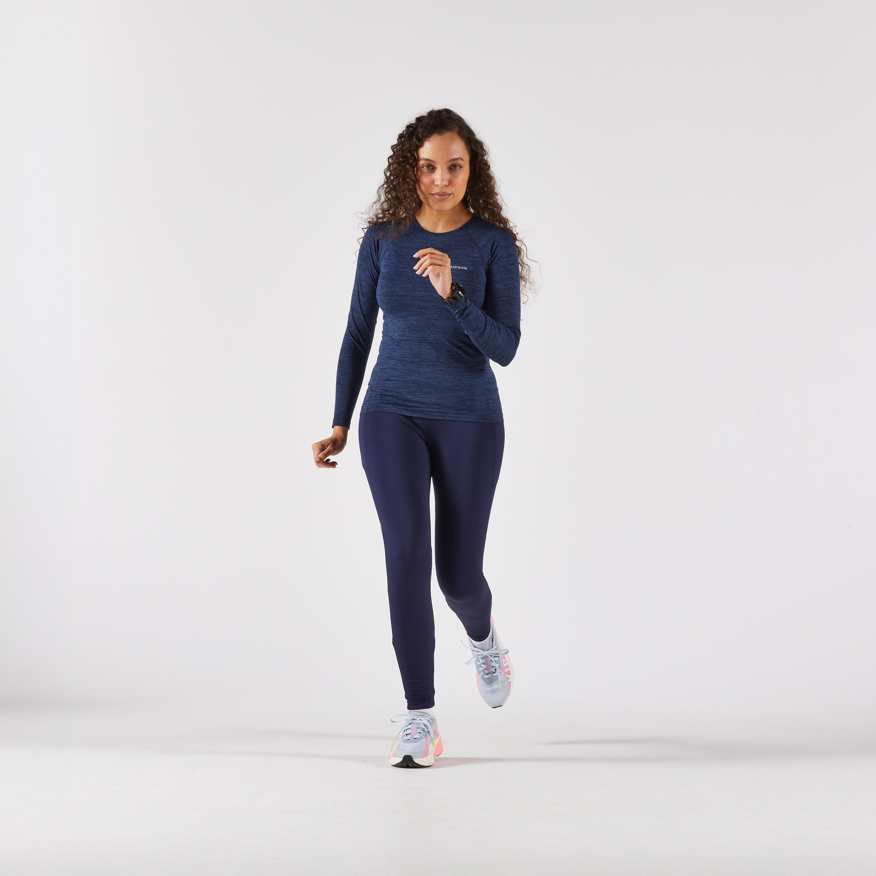 Chandail de course à manches longues sans coutures femme, Run 500 5/6
