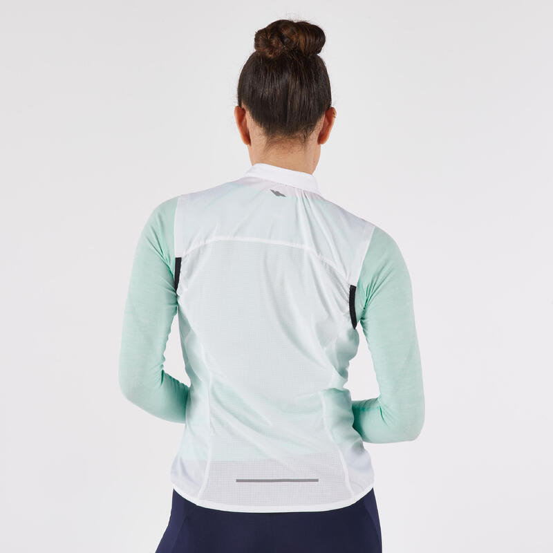 Kadın Kolsuz Koşu Rüzgarlığı - Beyaz - Kiprun Run Wind 500