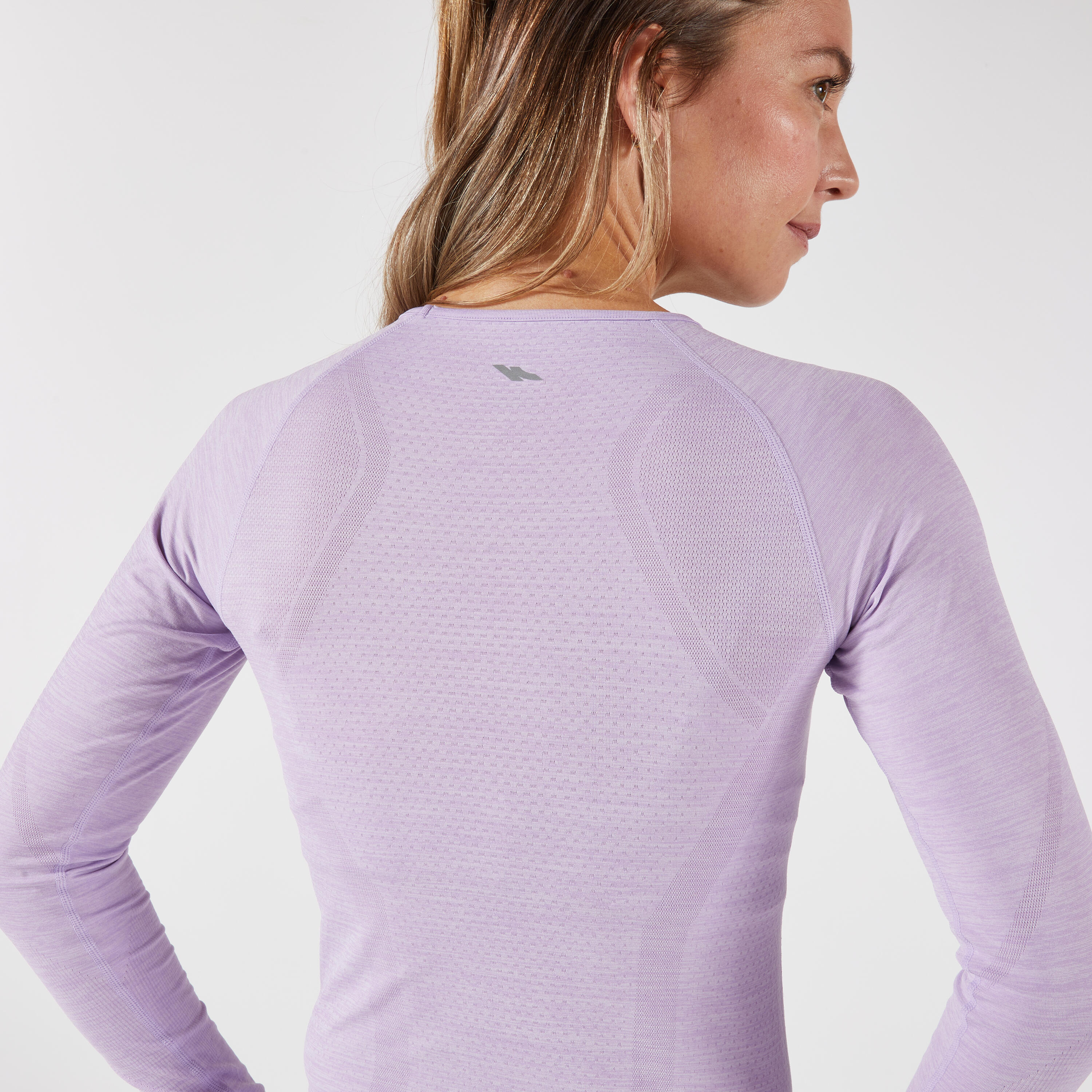 KIPRUN Run 500 Women's Long-Sleeved Seamless Running T-Shirt - Lilac