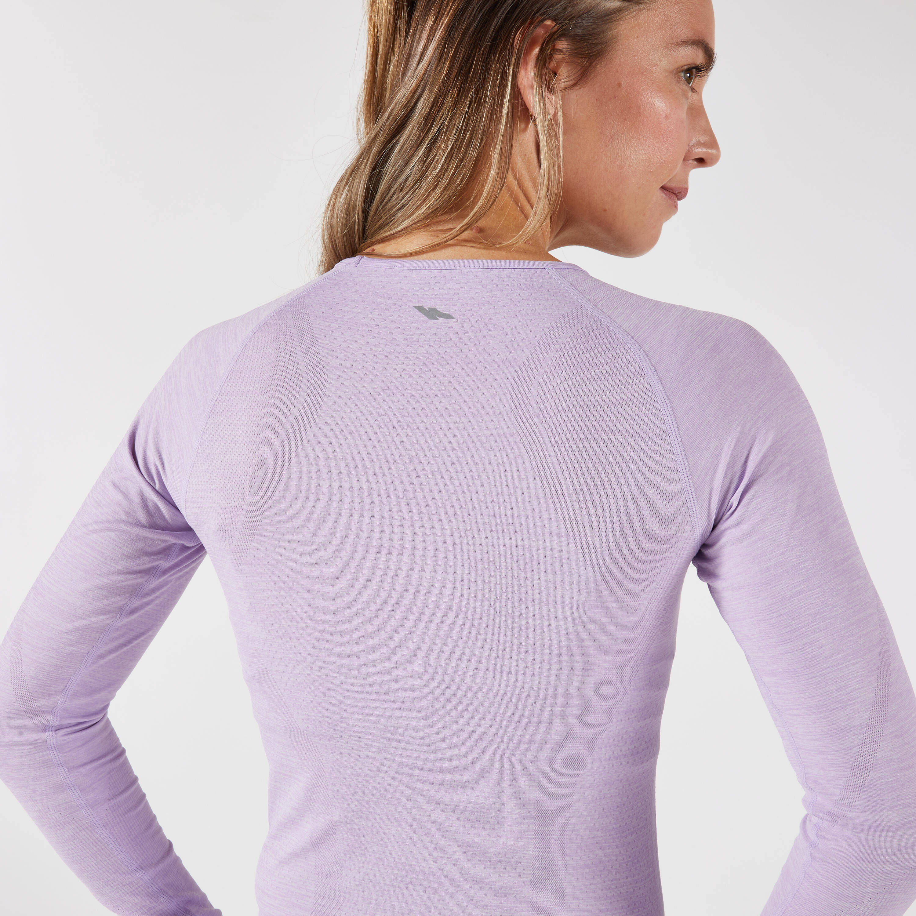 KIPRUN Run 500 Women's Long-Sleeved Seamless Running T-Shirt - Lilac -  3