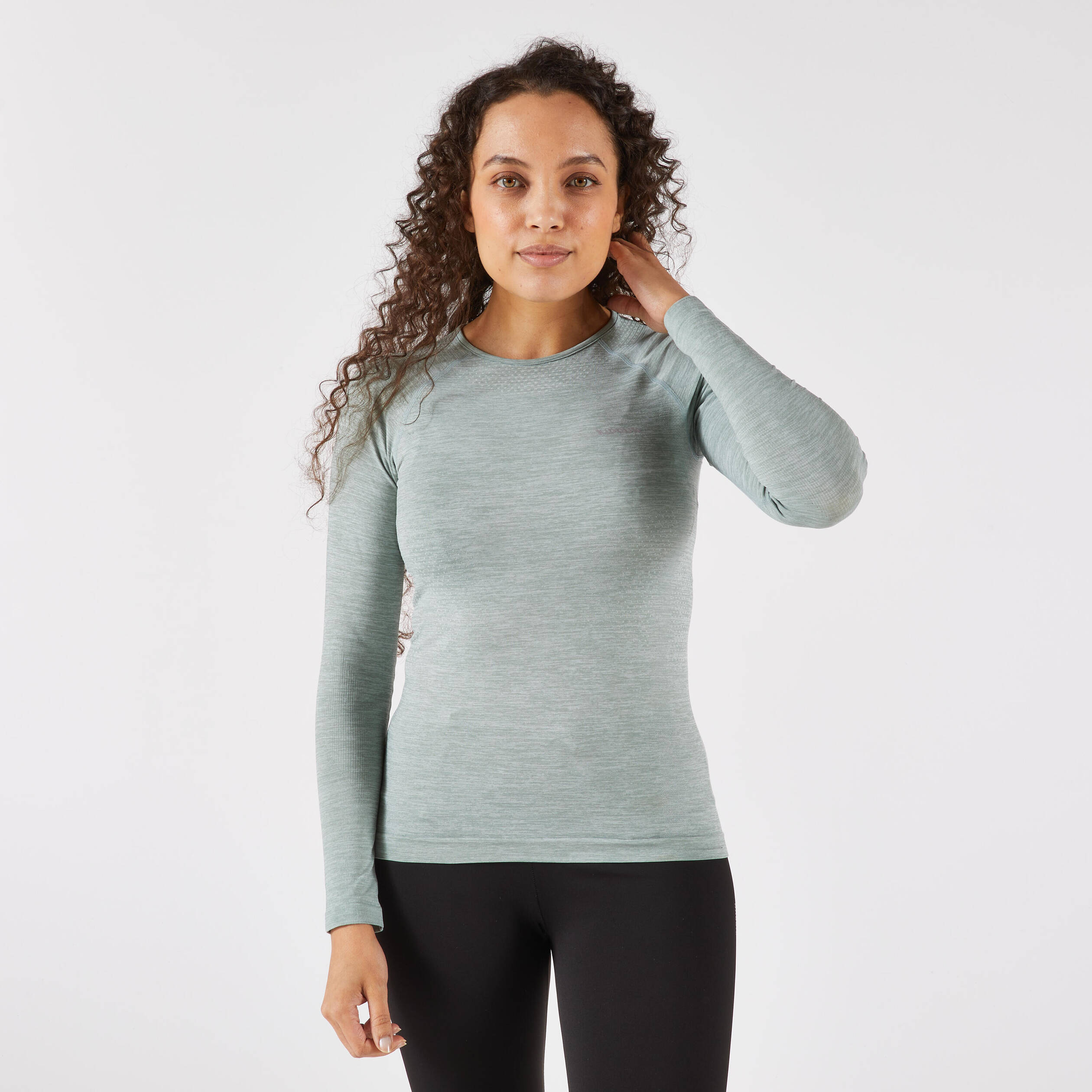 KIPRUN Run 500 Women's Long-Sleeved Running T-Shirt - Khaki