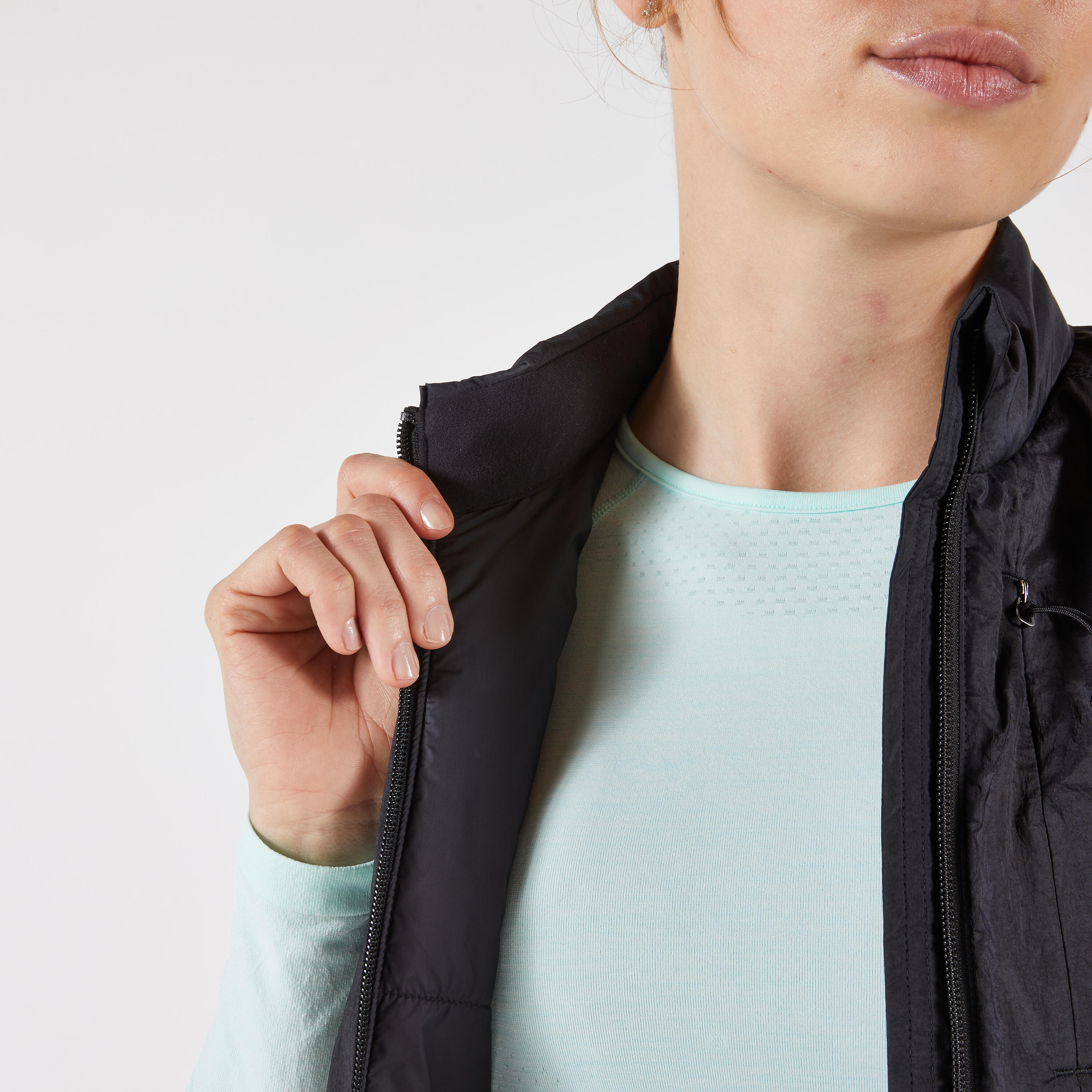 Veste sans manches de course chaude femme, Run 500 6/12