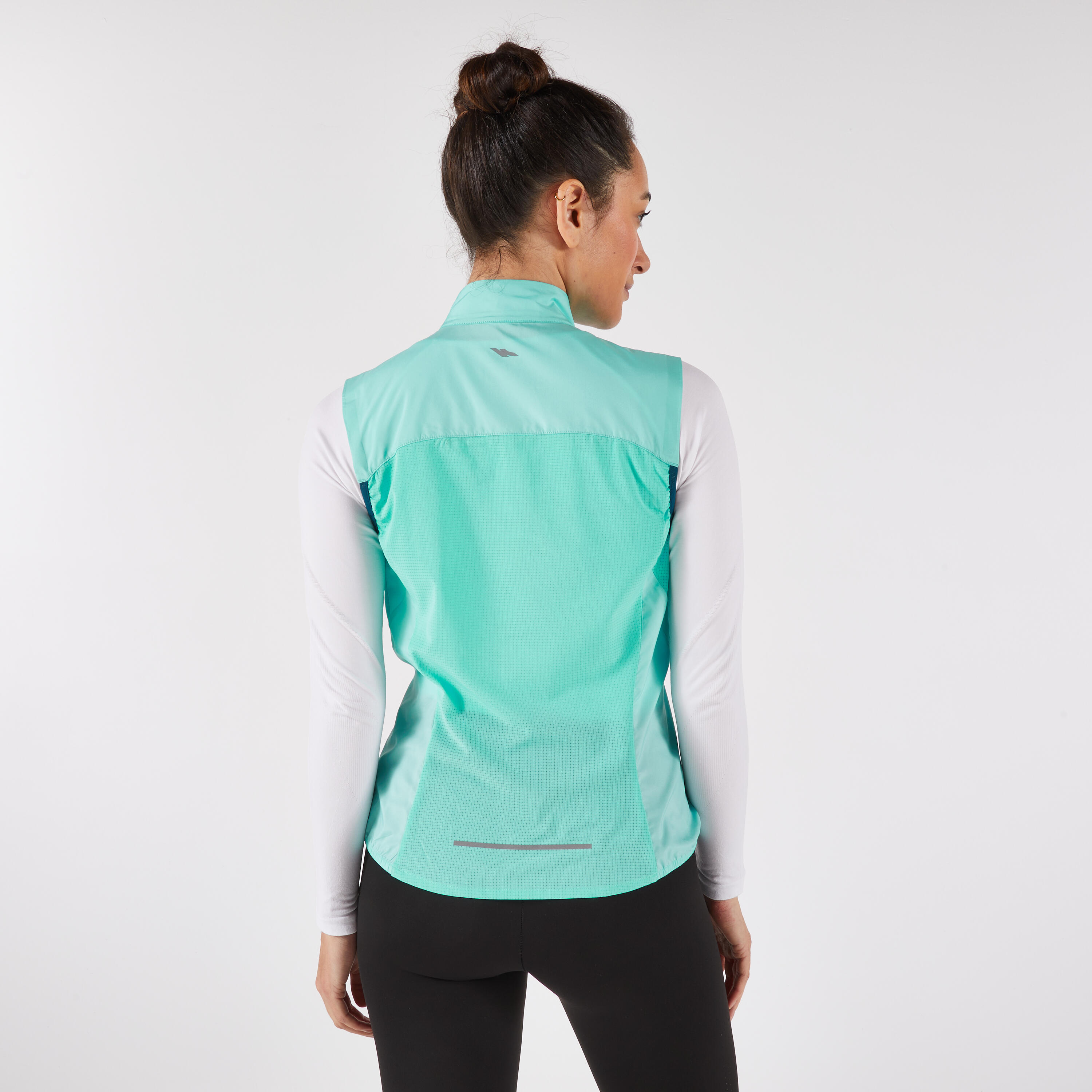 Gilet antivento running donna RUN WIND 500 verde 3/10