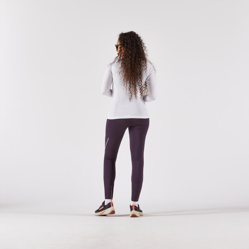 Colanți călduroși pentru alergare KIPRUN Run 500 Warm Mov Damă