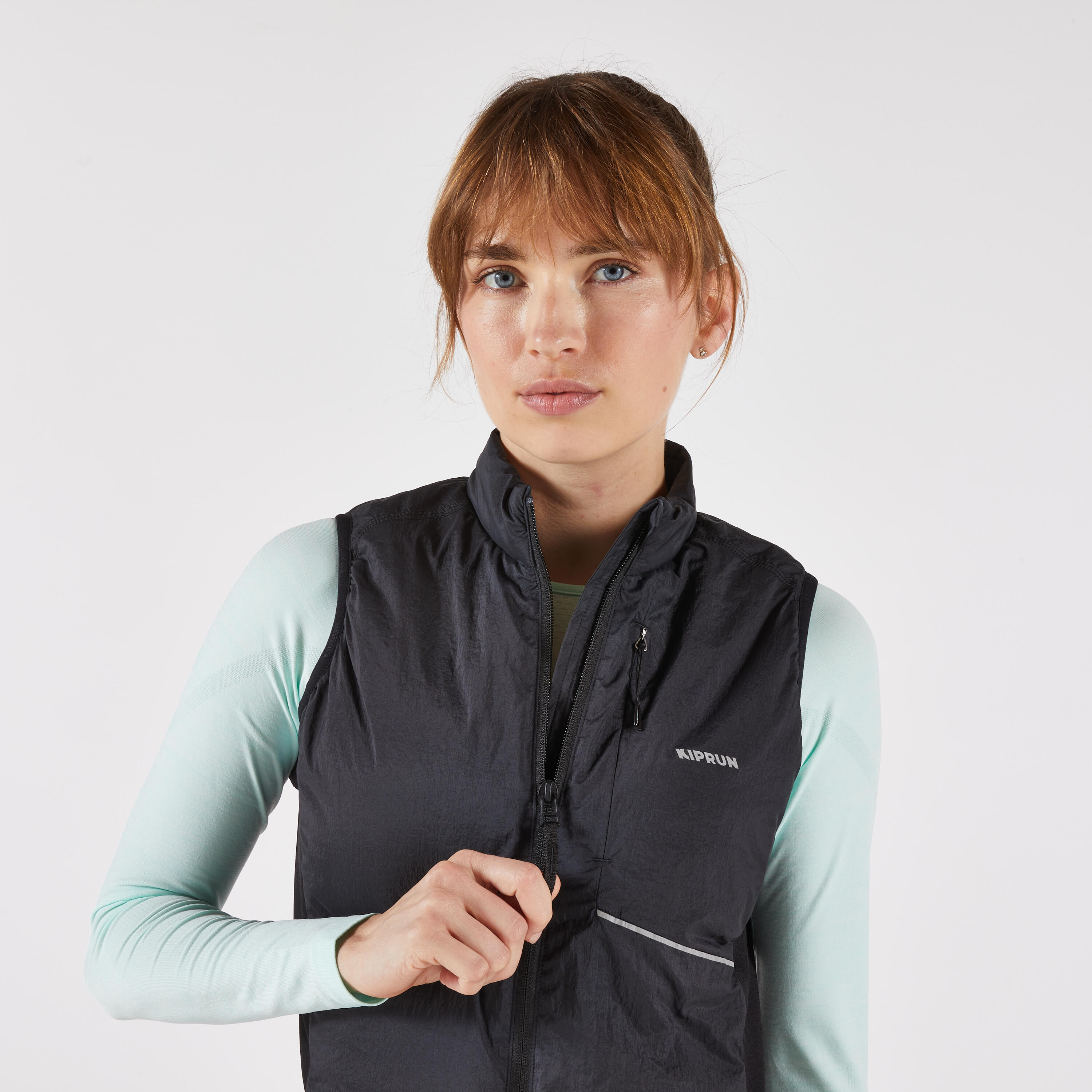 Veste sans manches de course chaude femme, Run 500 4/12