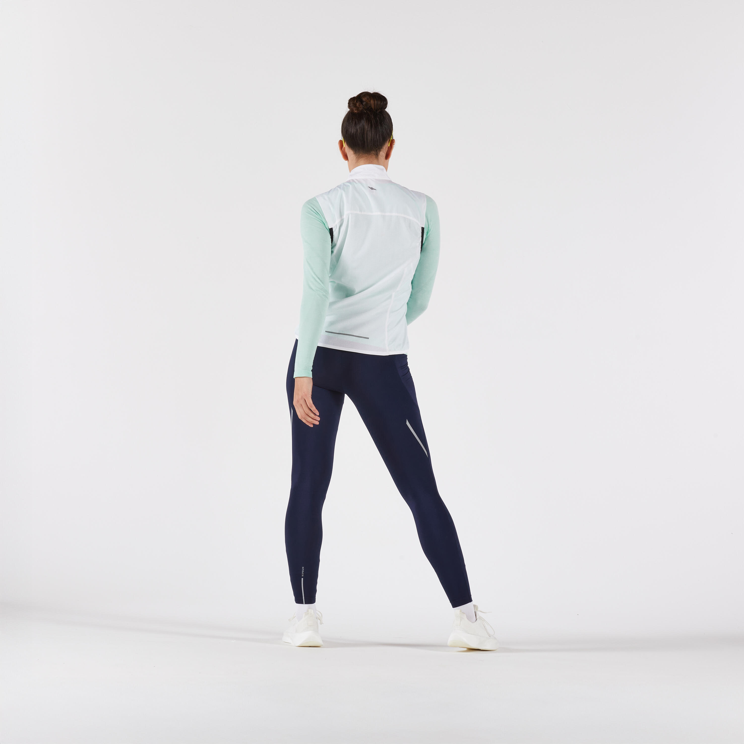 Winddichte, ärmellose Laufjacke für Damen, Kiprun Run wind 500 Weiss 3/10