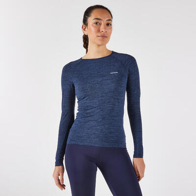 Maglia termica manica lunga running donna RUN 500 CARE lilla