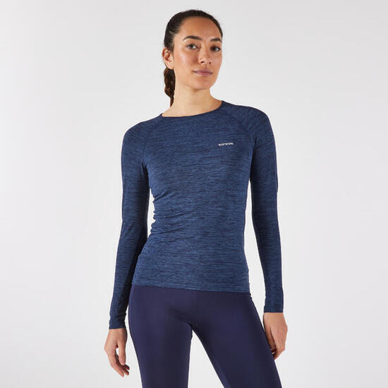 Maglia termica manica lunga running donna RUN 500 CARE lilla