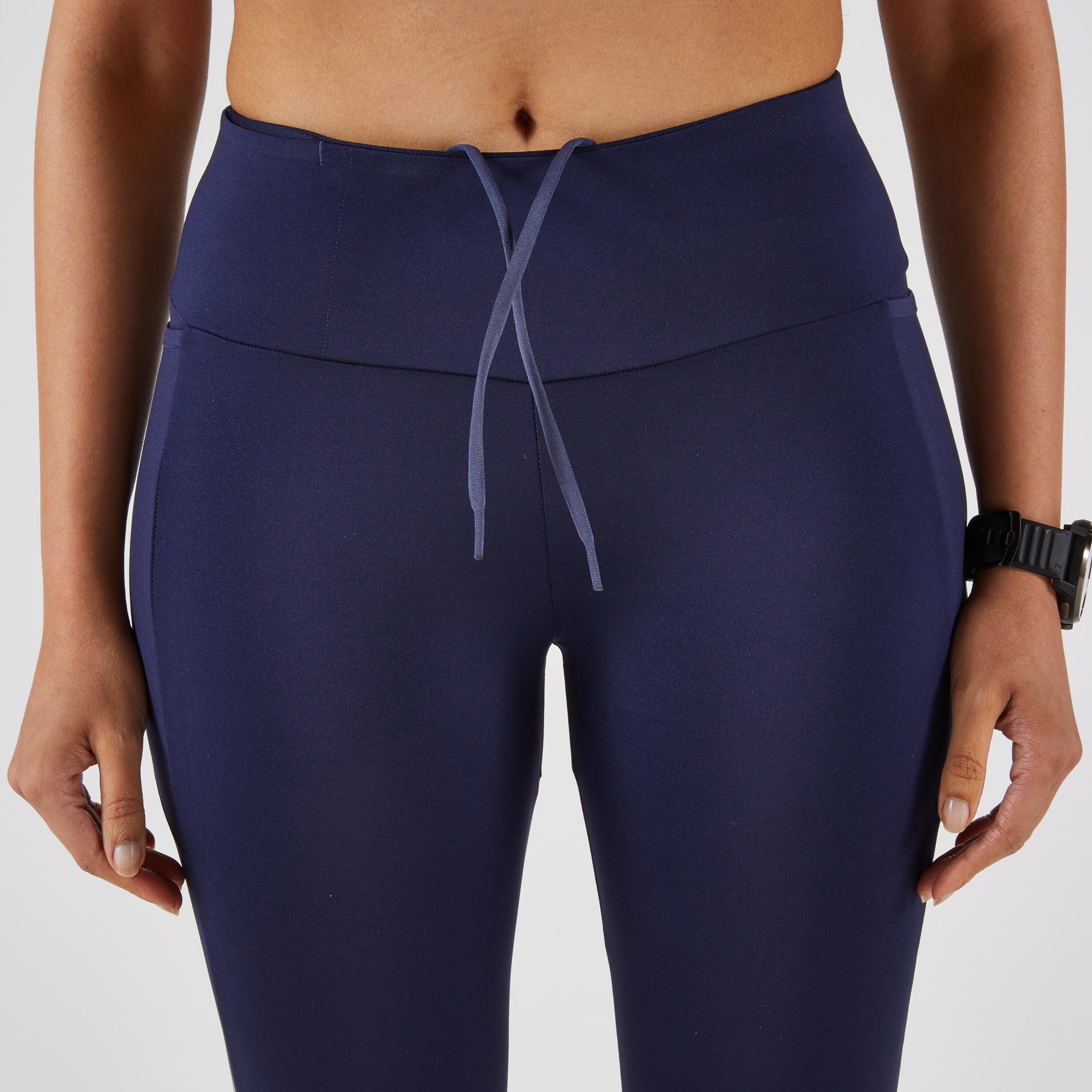 Women's warm running leggings, KIPRUN Run 500 Warm Steel blue