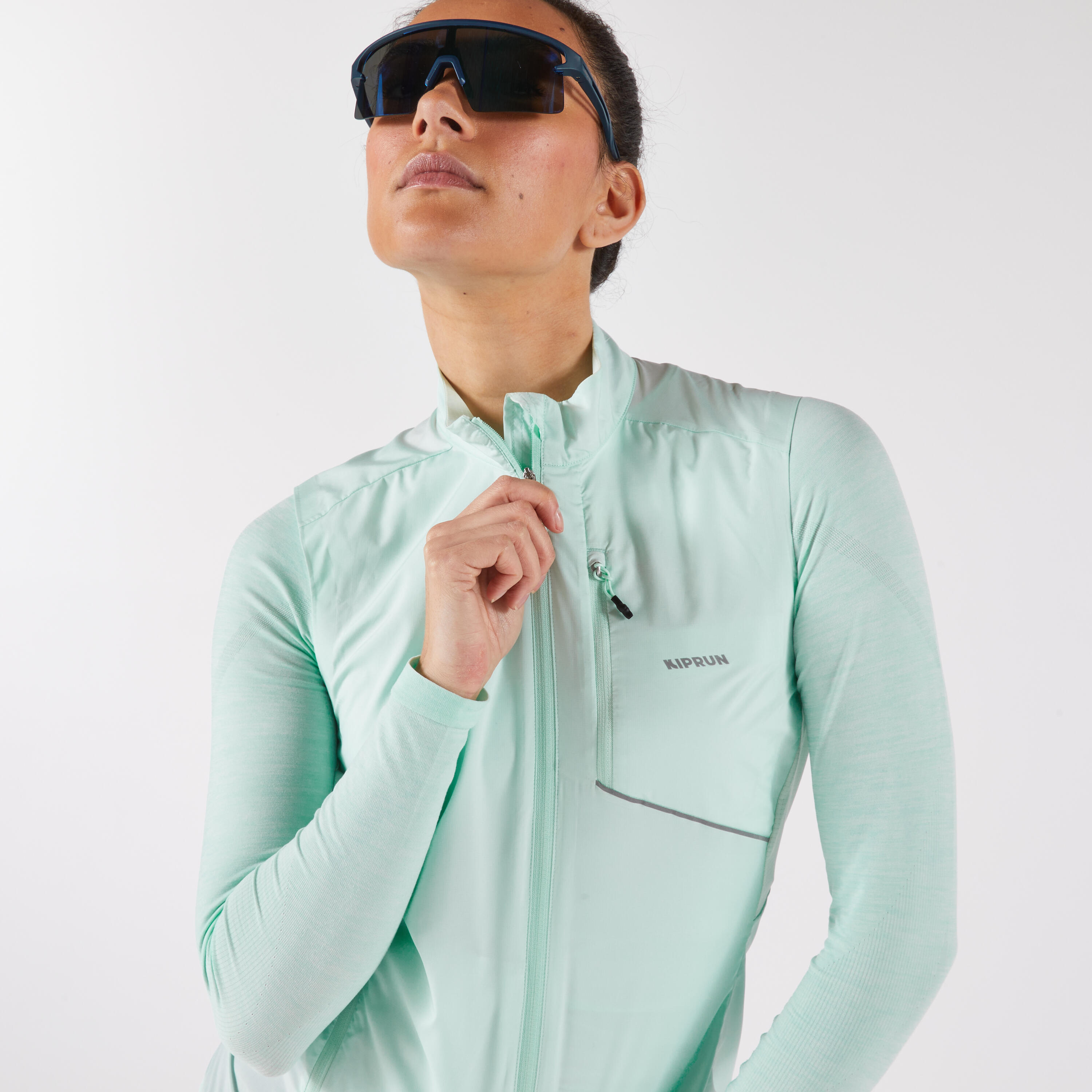 Naadloos hardloopshirt met lange mouwen voor dames Run 500 lichtgroen 6/6