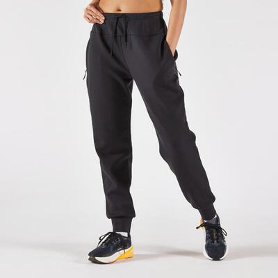 Pantaloni running donna RUN WARM 500 neri