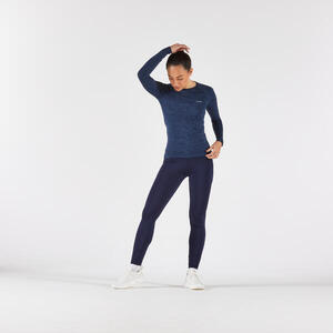 Leggings cálidos de running Kiprun RUN 500 Warm Mujer - Azul acero