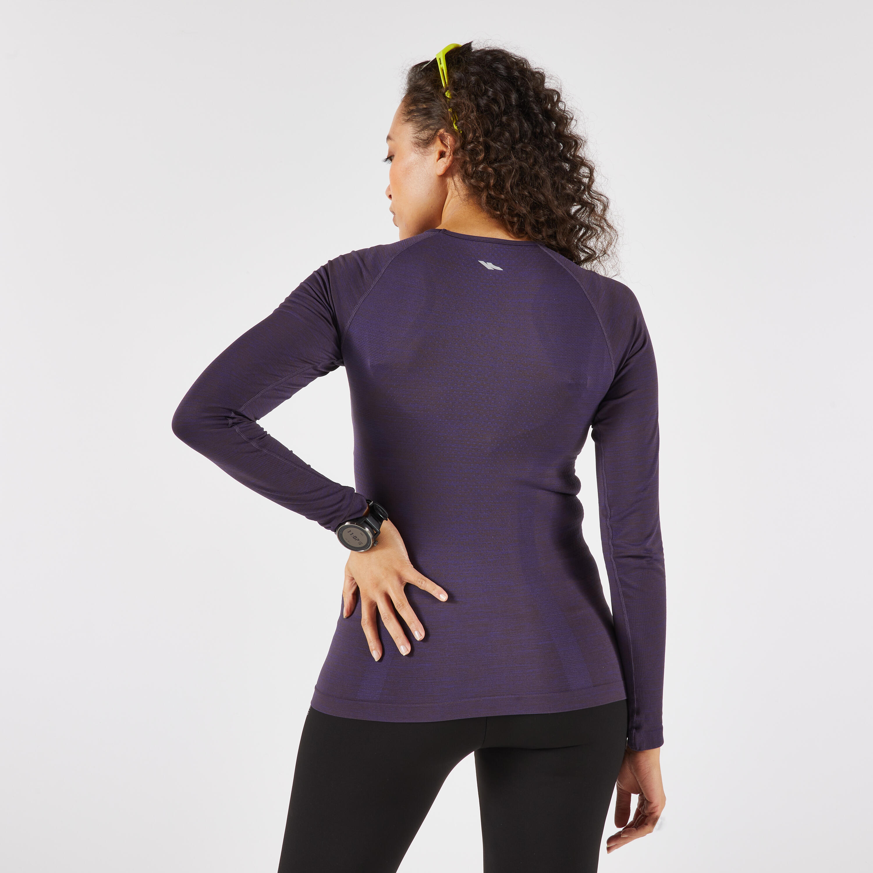 Camiseta running manga larga sin costuras Mujer, KIPRUN Run 500 berenjena  3/13